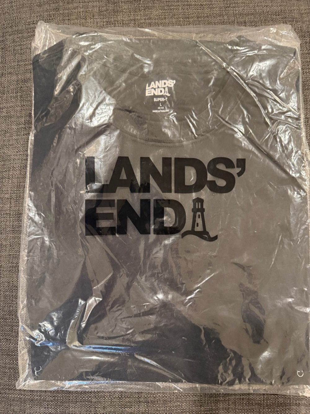 Lands' End Black  Crewneck Tee
